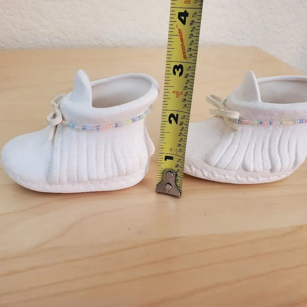 Vintage Resin Baby Shoes Figurine Decorative Shoes Lot of 2
